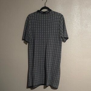 Nicole Miller Black and Gray Patterned Sweate Dress